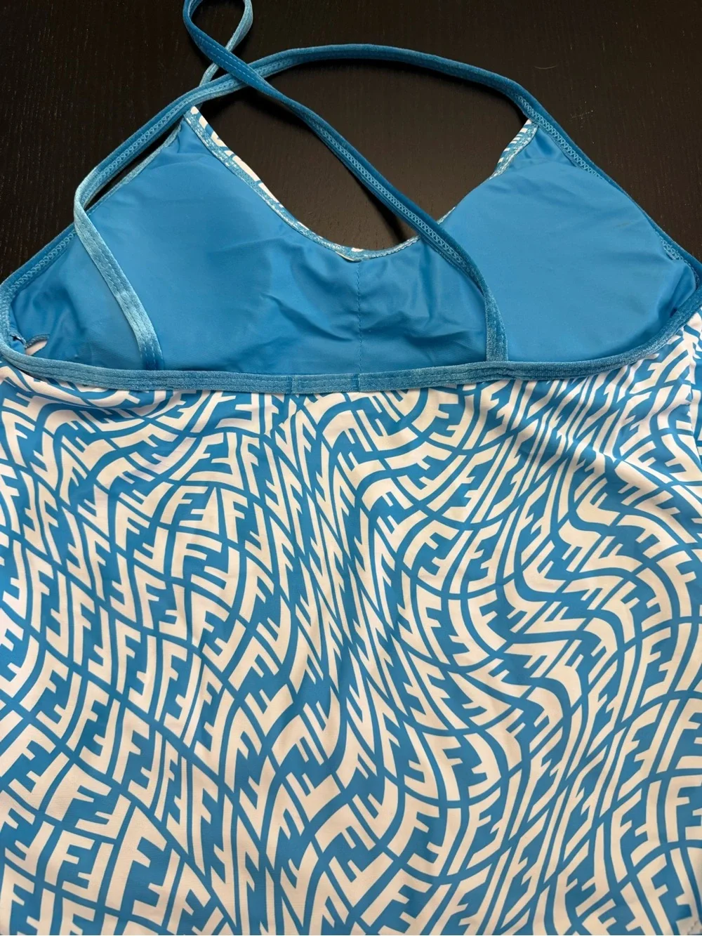 Fendi light blue bathing suit NWOT